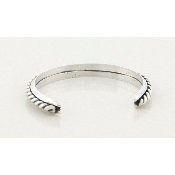 Sterling Silver Cuff Bracelet Rope Design 6 1/2 inch - Picture 7 of 7